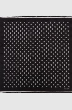 Черный платок-паше из шелка в узор