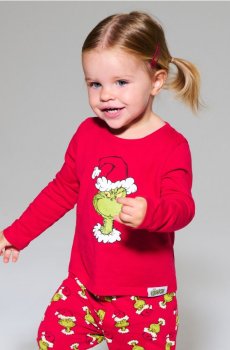 Бавовняна двочастинна піжама з принтом Grinch - червоний