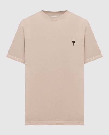 Бежевая футболка с вышивкой