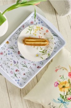 Піднос для сервірування з квітковим мотивом - різнобарвний