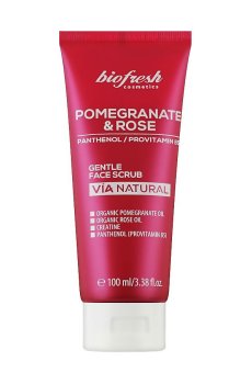 Нежный скраб для лица BioFresh Via Natural Pomergranate & Rose Gentle Face Scrub, 100 мл