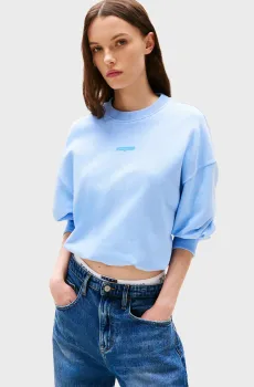 Женский голубой свитшот CRP SCRIPT LBL Голубой S Tommy Jeans DW0DW20947