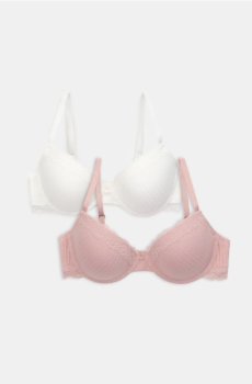 Ушитні бюстгальтери з мереживом 2 штуки - різнобарвний