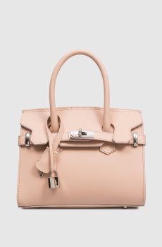 Бежевая кожаная сумка-сетчел Ruga