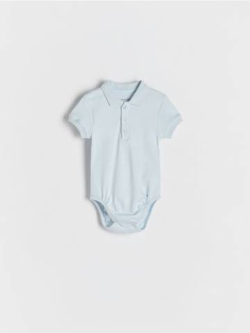 Reserved - Бавовняне боді з коміром - блідо-блакитний - 176CJ-05X