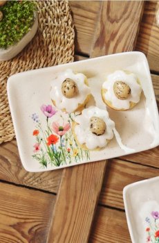 Піднос для сервірування з квітковим мотивом - різнобарвний