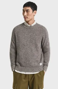 Мужской серый шерстяной джемпер MOULINE Серый L Gant 8050257