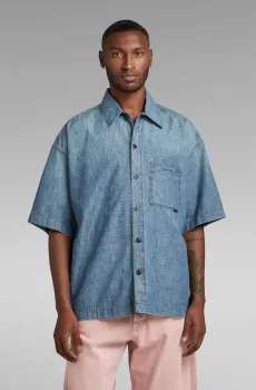 Мужская синяя джинсовая рубашка Boxy Fit Синий L G-Star RAW D23095,D311