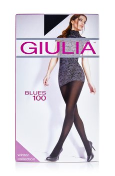 Теплые колготки женские Giulia Blues без шортиков, 100 DEN, Greystone, размер 3
