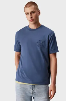 Мужская синяя футболка CK APPLIQUE Синий S Calvin Klein Jeans J30J327494