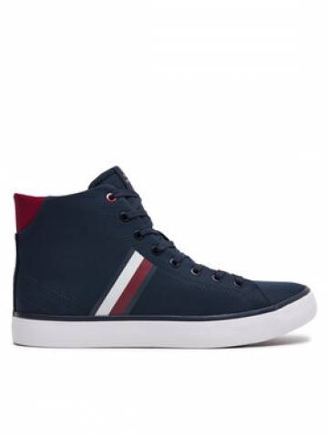 Tommy Hilfiger Снікерcи Th Hi Vulc Stripes Mesh FM0FM04948 Cиній Tommy Hilfiger Снікерcи Th Hi Vulc Stripes Mesh FM0FM04948 Cиній