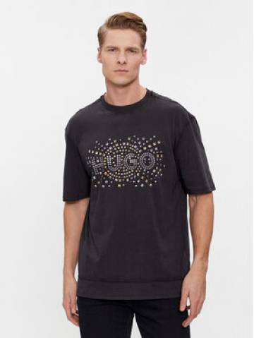 Hugo Футболка Dunic 50504534 Чорний Relaxed Fit Hugo Футболка Dunic 50504534 Чорний Relaxed Fit