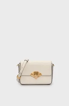 Женская белая кожаная сумка K SIGNATURE FAN MD CROSSBODY Белый ONESIZE Karl Lagerfeld 240W3194