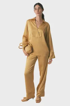 Женская желтая пижама (пуловер, брюки) Желтый S womensecret 3593017