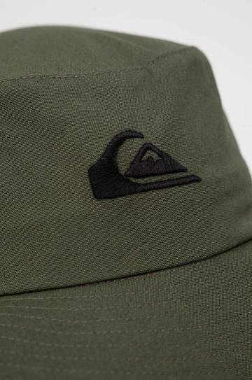 Шляпа из хлопка Quiksilver цвет зелёный хлопковый Шляпа из хлопка Quiksilver цвет зелёный хлопковый