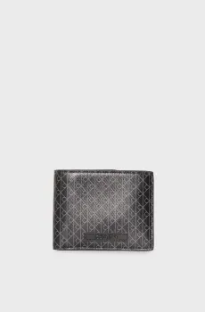 Мужской черный кошелек с узором COATED BILLFOLD Черный ONESIZE Calvin Klein LV04D1086G