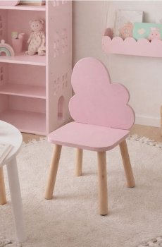 Стілець зі спинкою у формі хмаринки - пастельний рожевий