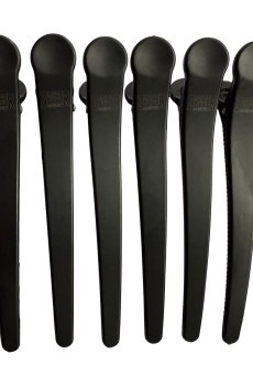 Парикмахерский зажим для волос Zauber-manicure пластиковый, черный, 6 шт (06-096-6)