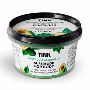 Крем-суфле для тела Tink Superfood For Body Avocado & Almond Oil Авокадо-миндальное масло, 250 мл Крем-суфле для тела Tink Superfood For Body Avocado & Almond Oil Авокадо-миндальное масло, 250 мл