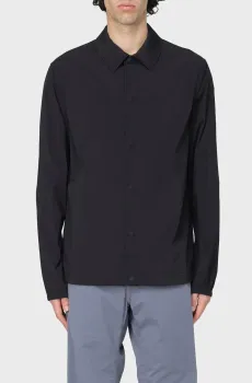 Мужская черная рубашка LS SNP FRT COACH NYL STR Черный S Michael Kors CS4406ZB75