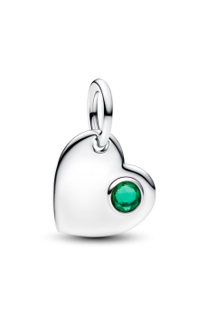 Намистина "Серце з зеленим каменем"