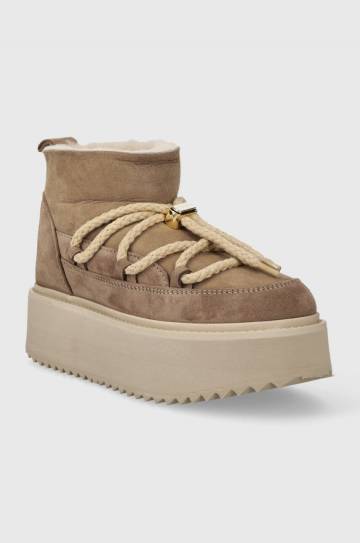 Замшевые сапоги Inuikii Classic Low Platform цвет бежевый 75104-105 Замшевые сапоги Inuikii Classic Low Platform цвет бежевый 75104-105