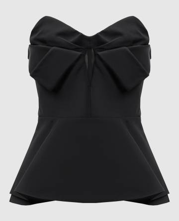 Черный корсетный топ с шелком