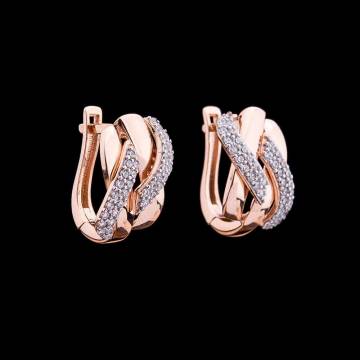 Золотые серьги с фианитами с03917 Золотые серьги с фианитами с03917
