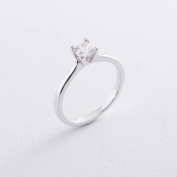 Помолвочное кольцо в белом золоте (куб. цирконий Swarovski) к06316 Помолвочное кольцо в белом золоте (куб. цирконий Swarovski) к06316