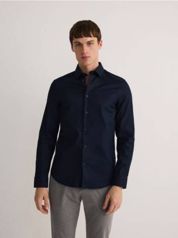 Reserved - Сорочка slim fit із високим вмістом бавовни - темно-синій - 027CZ-59X Reserved - Сорочка slim fit із високим вмістом бавовни - темно-синій - 027CZ-59X