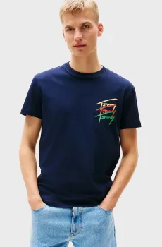 Мужская темно-синяя футболка REG TWISTED SIGNTR TEE EXT Синий S Tommy Jeans DM0DM20771