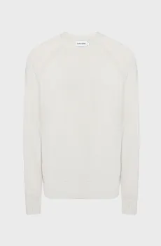 Мужской белый шерстяной джемпер MERINO COMFORT Белый L Calvin Klein K10K111478