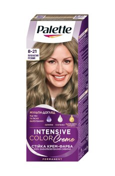 Стойкая крем-краска для волос Palette Интенсивный цвет 8-21 Пепельный русый, 110 мл