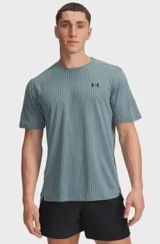 Мужская бирюзовая футболка UA Tech Vent Jacquard Бирюзовый L Under Armour 6005932-587