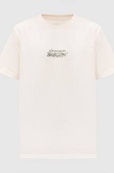 Бежевая футболка Plague с принтом