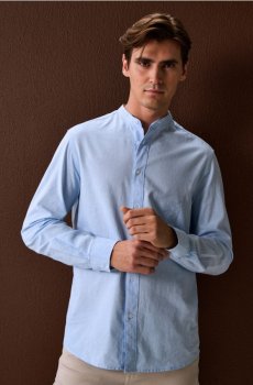 Бавовняна сорочка - блакитний