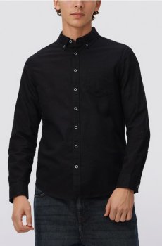 Reserved - Сорочка slim fit із високим вмістом бавовни - чорний - 698IE-99X