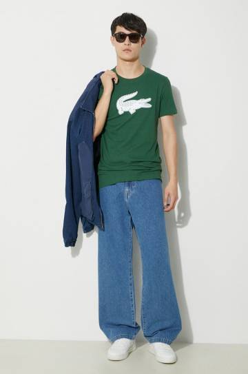 Футболка Lacoste мужская цвет зелёный с принтом Футболка Lacoste мужская цвет зелёный с принтом