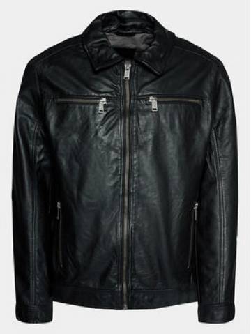 Mustang Шкіряна куртка William 9920607 Чорний Regular Fit Mustang Шкіряна куртка William 9920607 Чорний Regular Fit