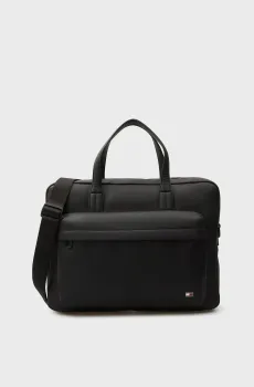Мужская черная сумка для ноутбука FLAG Черный ONESIZE Tommy Hilfiger AM0AM13989