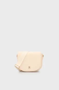 Женская белая сумка TH LOGOTAPE SADDLE Белый ONESIZE Tommy Hilfiger AW0AW17184