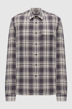 Рубашка с льном в клетку