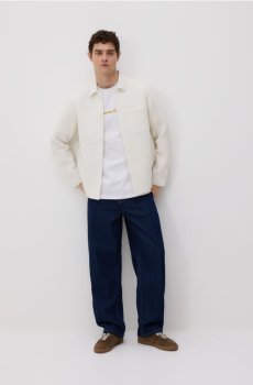 Reserved - Комфортна структурована сорочка - білий - 704IE-00X