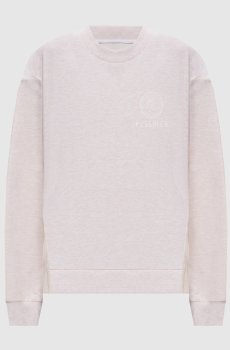 Бежевый меланжевый свитшот с логотипом