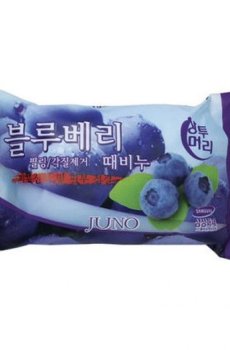 Твердое мыло-пилинг для лица Juno Blueberry с экстрактом черники, 150 г
