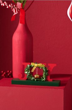 Декоративний різдвяний напис JOY - різнобарвний