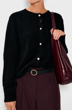 Джемпер з декоративними ґудзиками - чорний