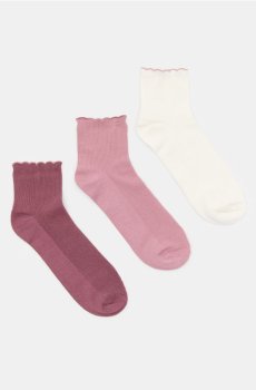 Шкарпетки з воланами 3 pack - рожевий