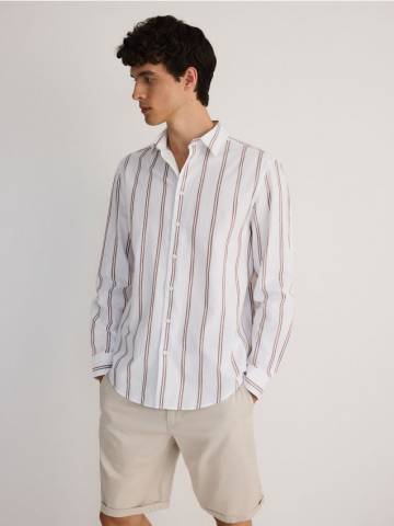 Reserved - Сорочка regular fit в полоску - коричневий - 8482H-88P Reserved - Сорочка regular fit в полоску - коричневий - 8482H-88P