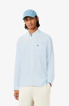Мужская голубая льняная рубашка Голубой 43 Lacoste CH5692T01